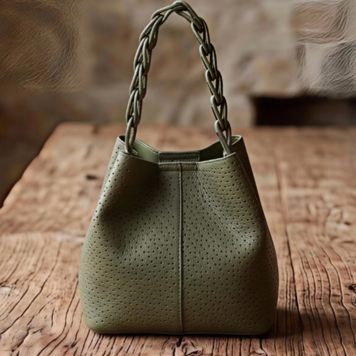 Sia Sage Green Bucket Bag