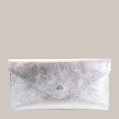 Maya Silver Envelope Clutch Bag