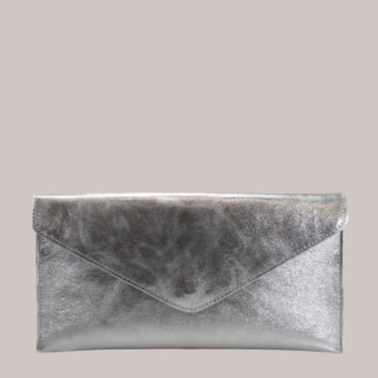 Maya Pewter Envelope Clutch Bag