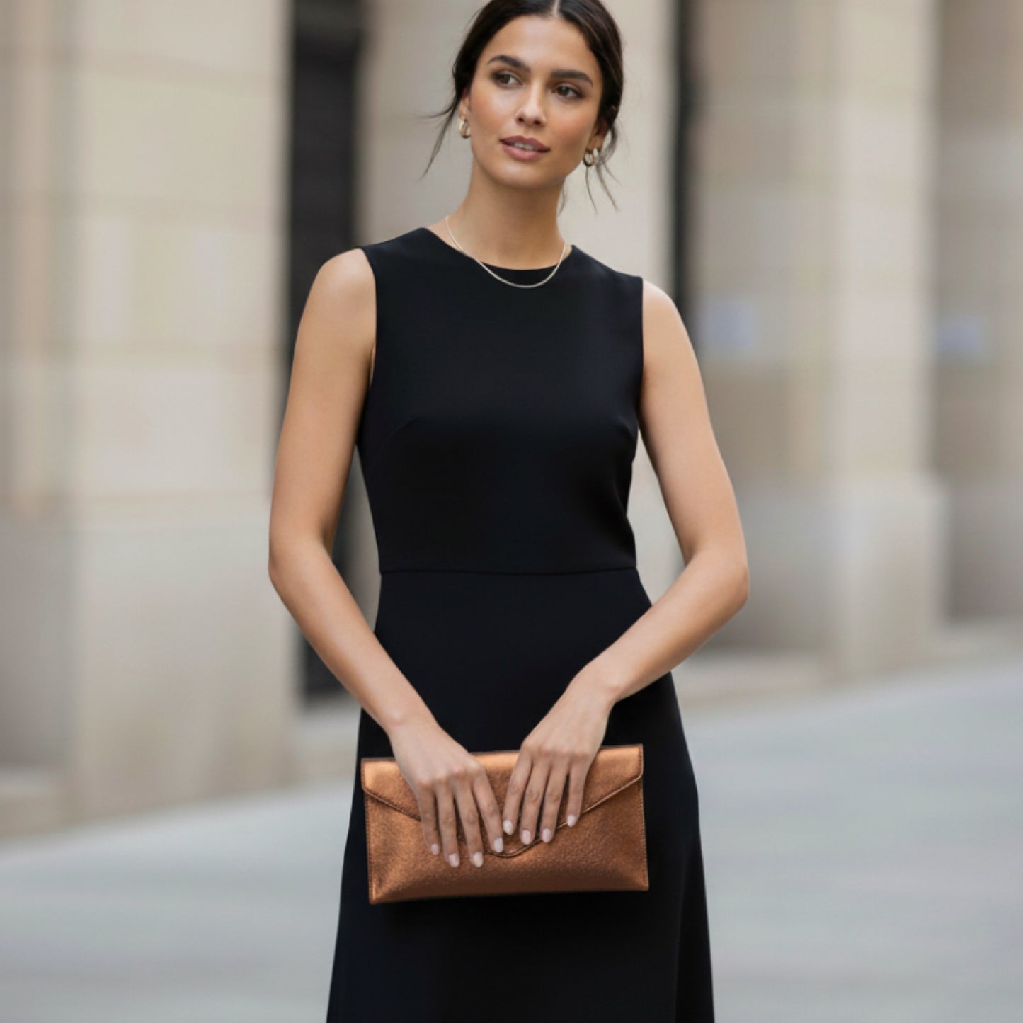 Maya Bronze Envelope Clutch Bag