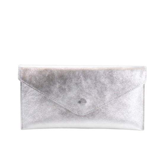 Maya Silver Envelope Clutch Bag