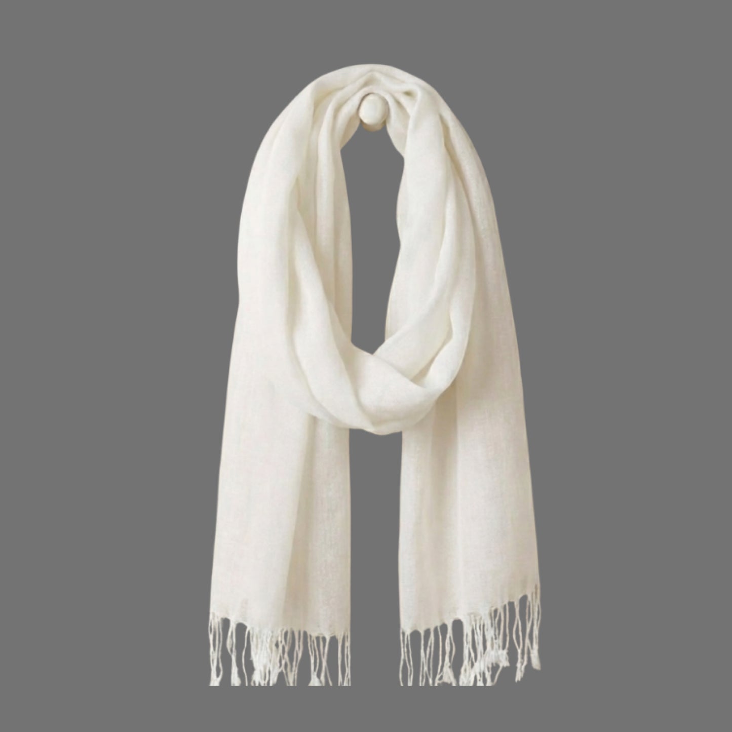 White Linen Scarf