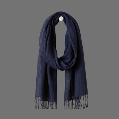 Navy Linen Scarf