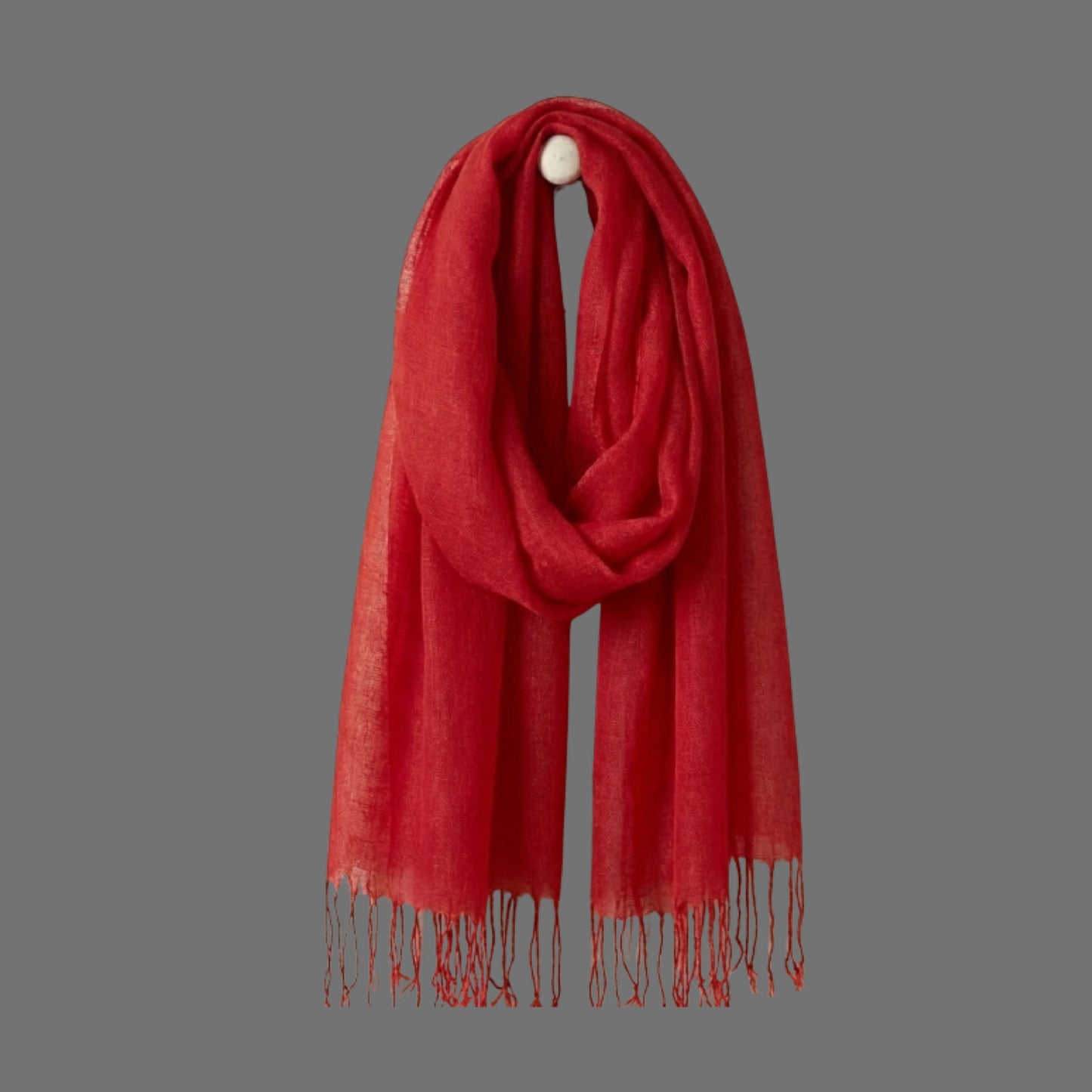 Red Linen Scarf