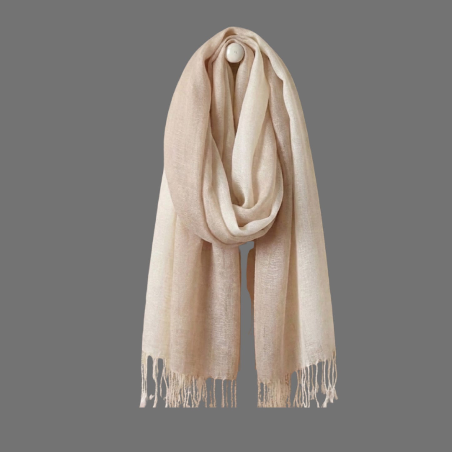 Beige Cream Linen Scarf