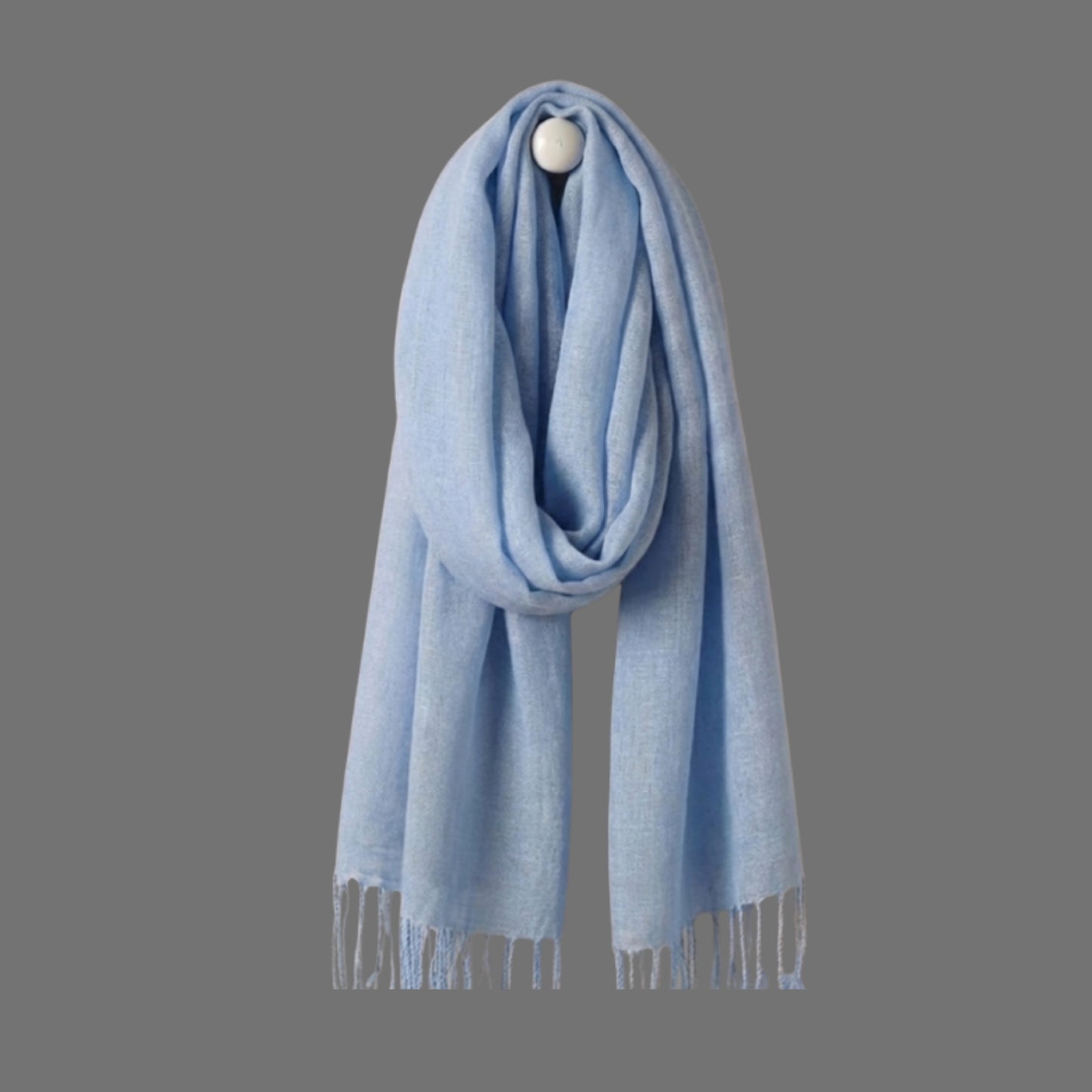 Blue Linen Scarf