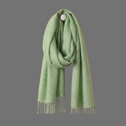 Green Linen Scarf