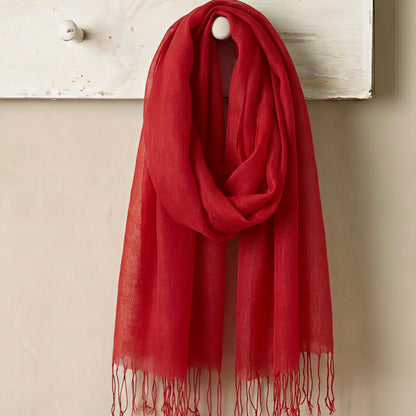 Red Linen Scarf