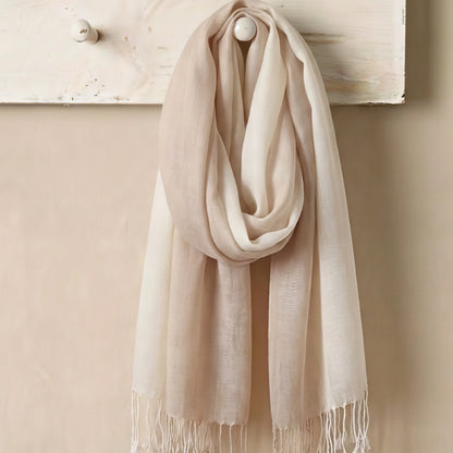 Beige Cream Linen Scarf