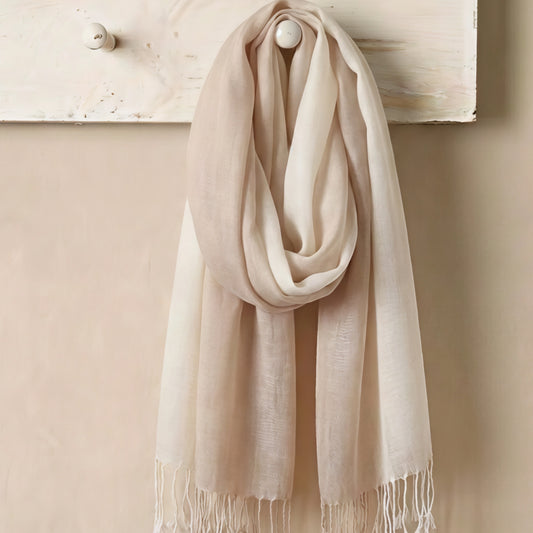 Beige Cream Linen Scarf