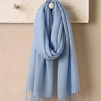 Blue Linen Scarf