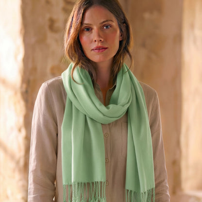 Green Linen Scarf