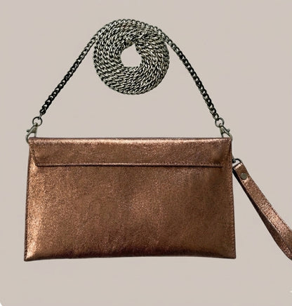 Maya Bronze Envelope Clutch Bag