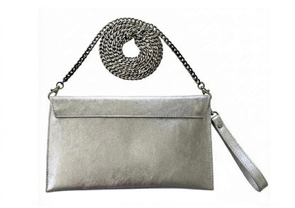 Maya Silver Envelope Clutch Bag