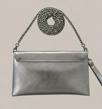 Maya Pewter Envelope Clutch Bag