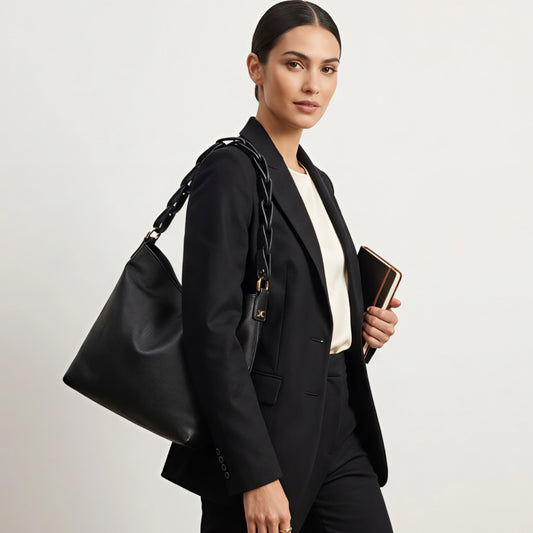 Gigi Black Hobo Leather Bag