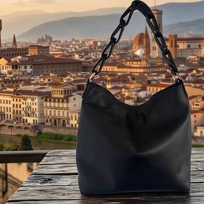 Gigi Black Hobo Leather Bag