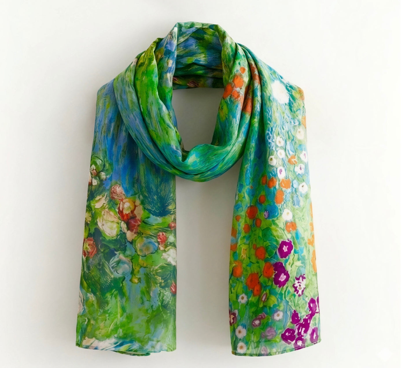 Klimt Monet Reversible Silk Scarf
