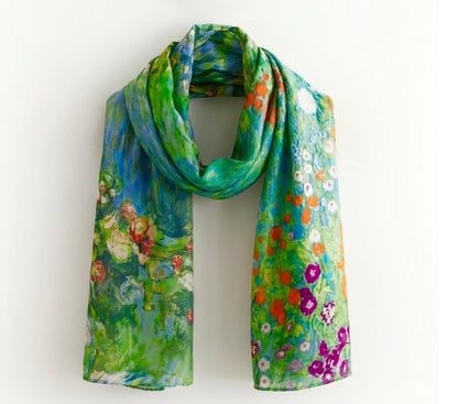 Klimt Monet Reversible Silk Scarf