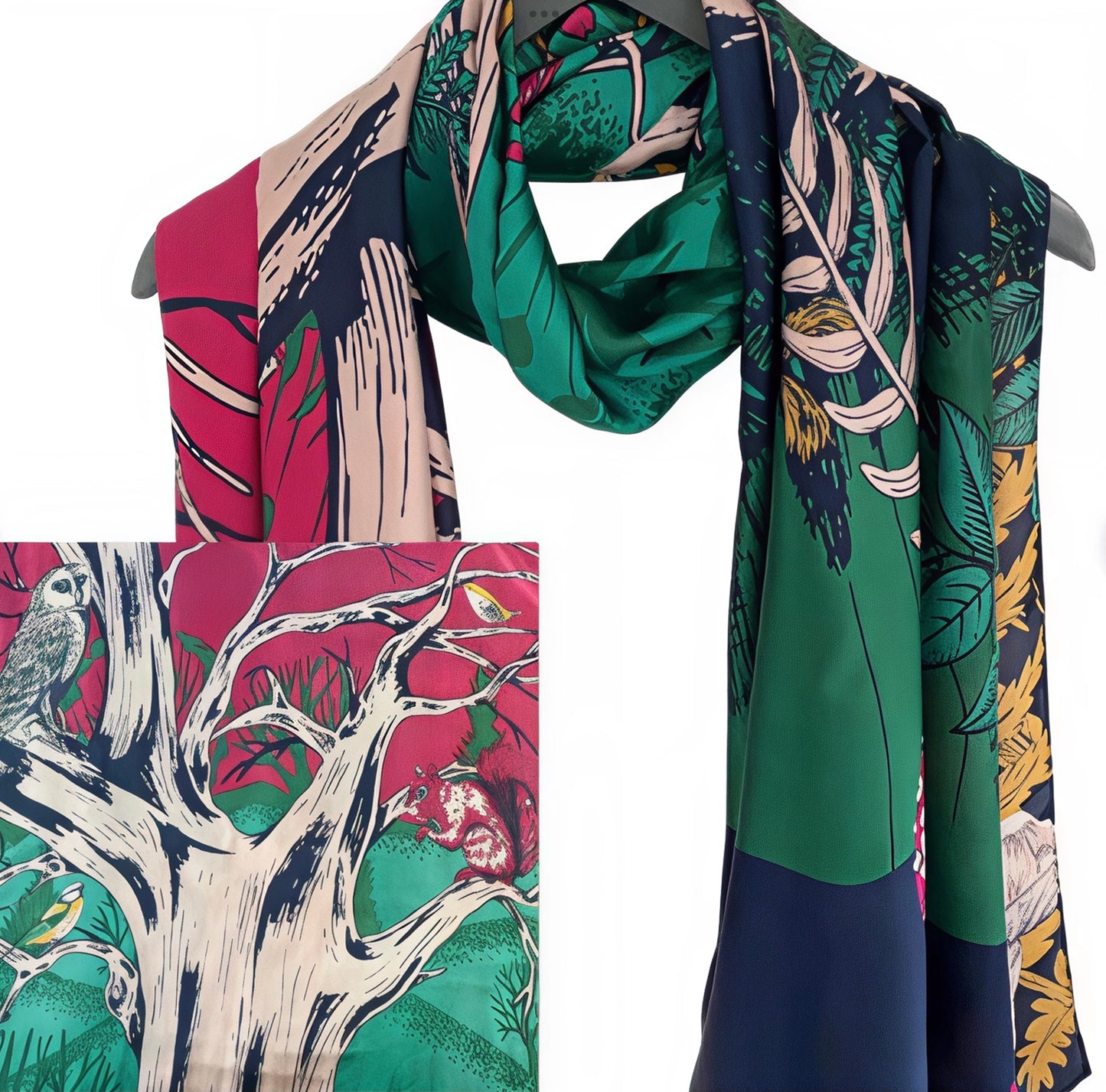 Artistic Woodland Silk Scarf