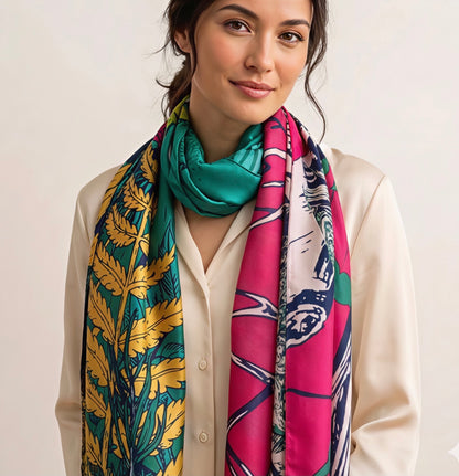 Artistic Woodland Silk Scarf