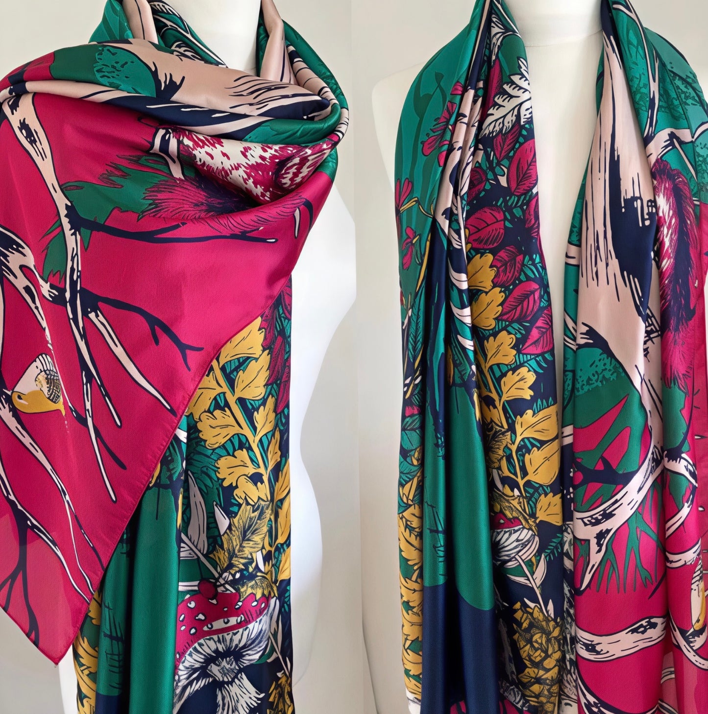 Artistic Woodland Silk Scarf