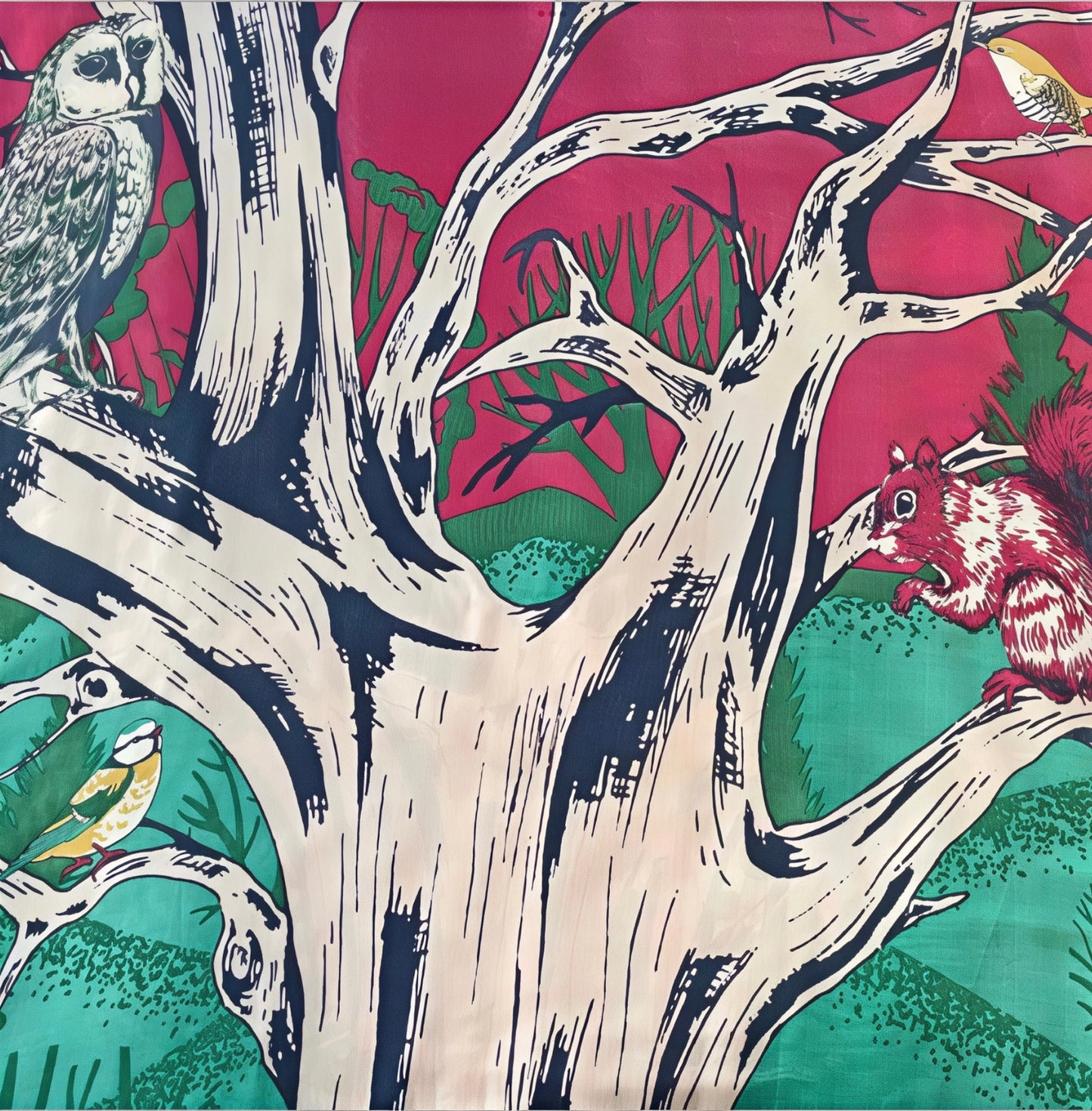 Artistic Woodland Silk Scarf