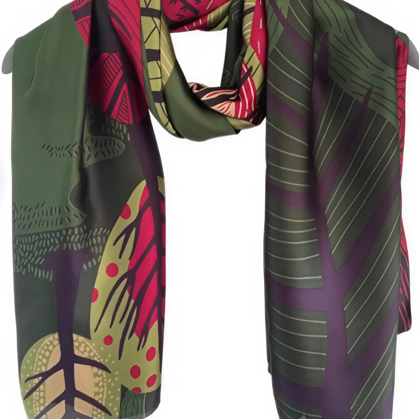 Retro Woodland Silk Scarf
