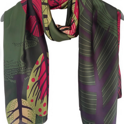 Retro Woodland Silk Scarf