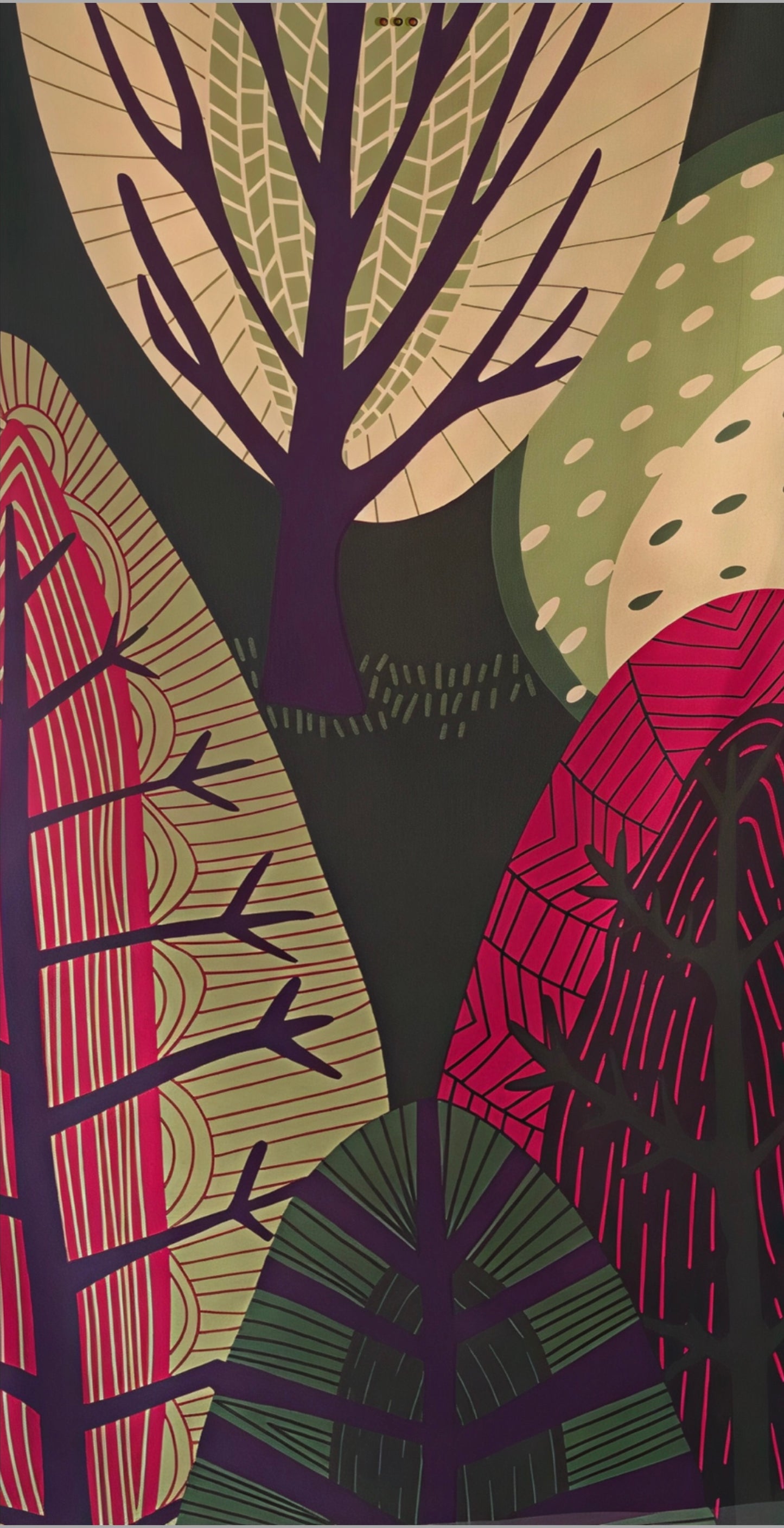 Retro Woodland Silk Scarf