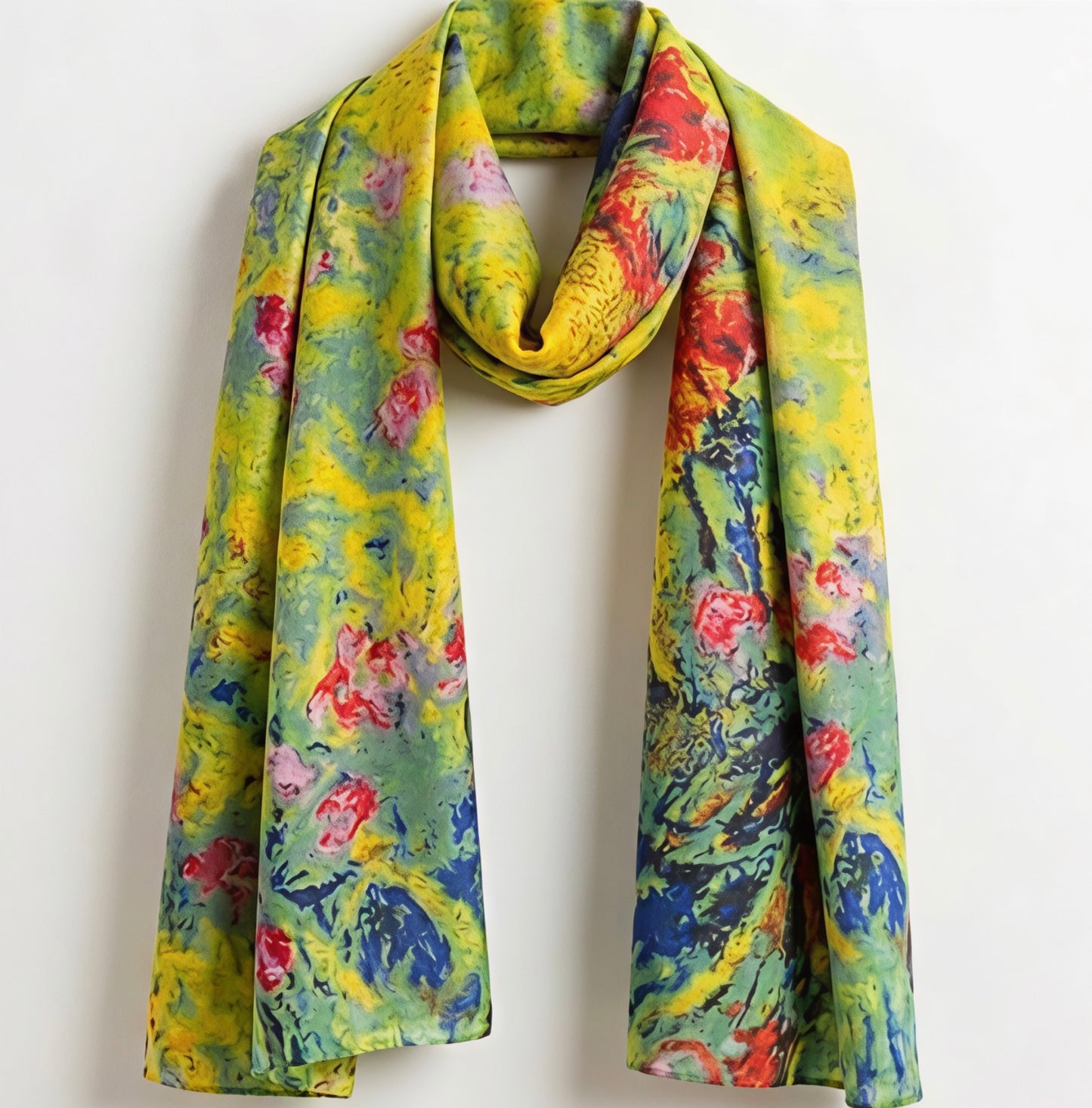 Artistic Floral Silk Scarf