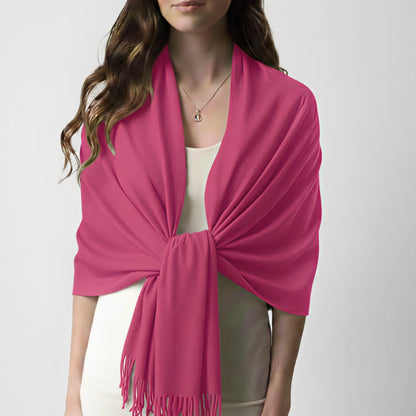 Cerise Pink Cashmere Shawl