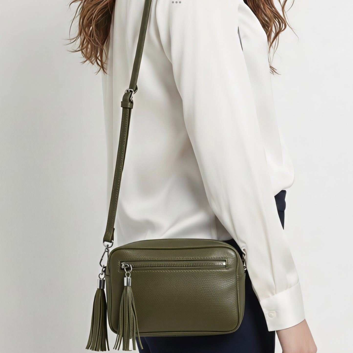 Bianca Olive Green Leather Bag