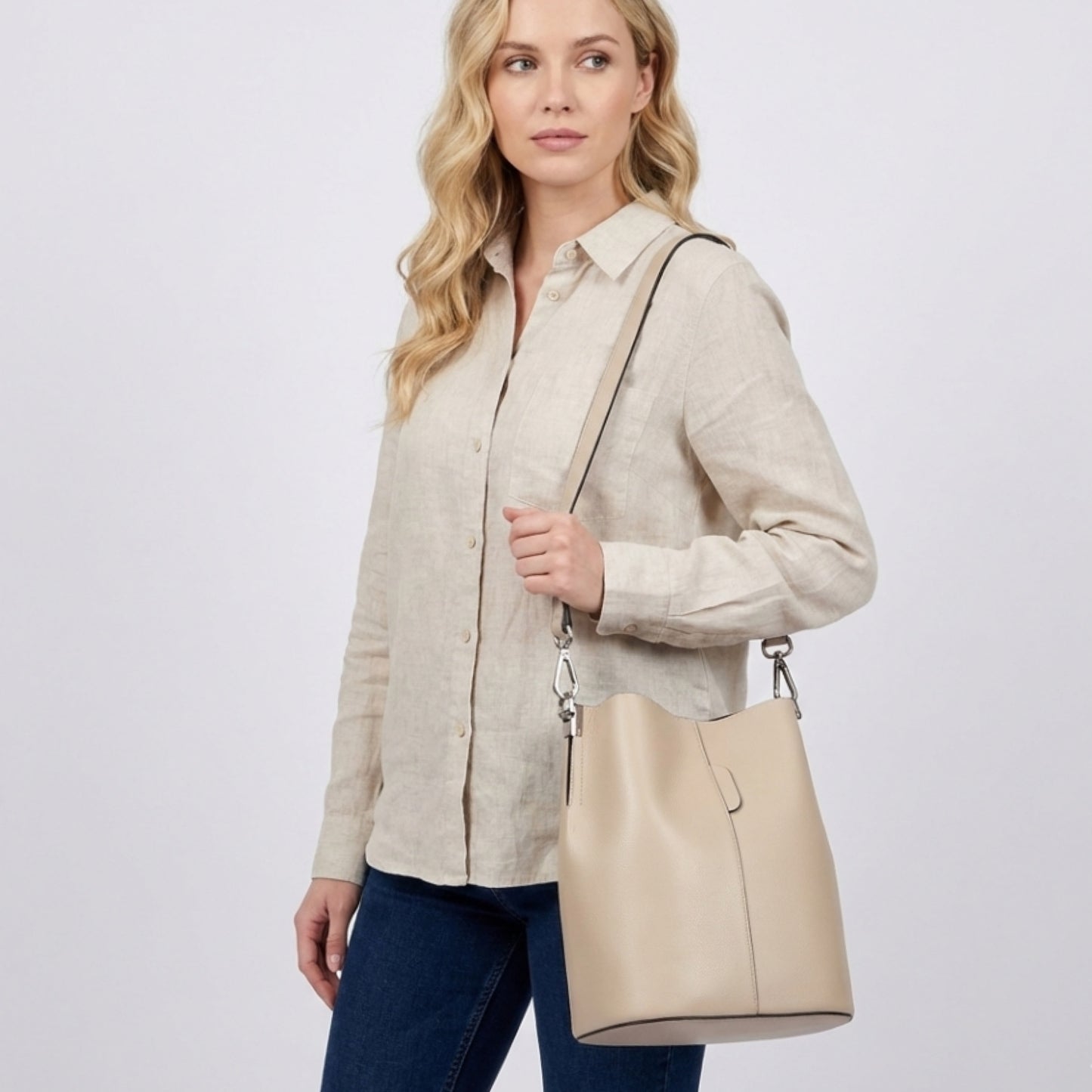 Erin Beige Leather Bag