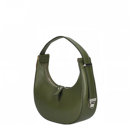 Chloe Green Curved Leather Shoulder Bag