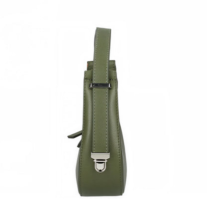 Chloe Green Curved Leather Shoulder Bag