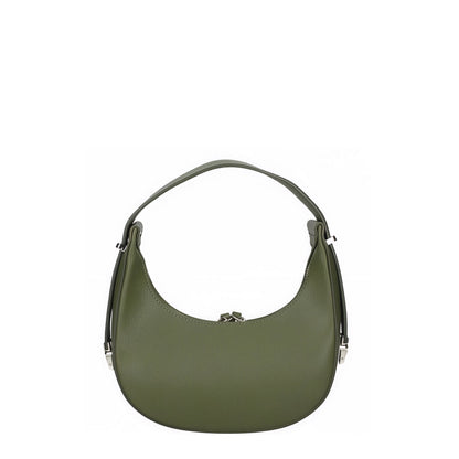 Chloe Green Curved Leather Shoulder Bag