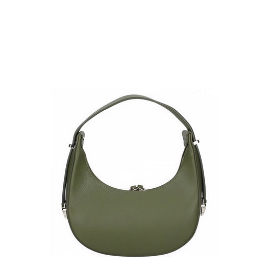 Chloe Green Curved Leather Shoulder Bag