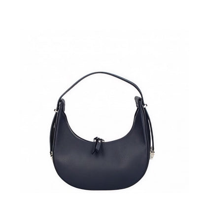 Chloe Navy Curved Leather Shoulder Bag