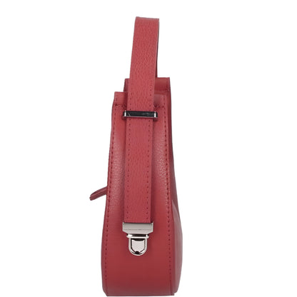 Chloe Red Curved Leather Shoulder Bag