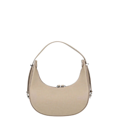 Chloe Beige Curved Leather Shoulder Bag