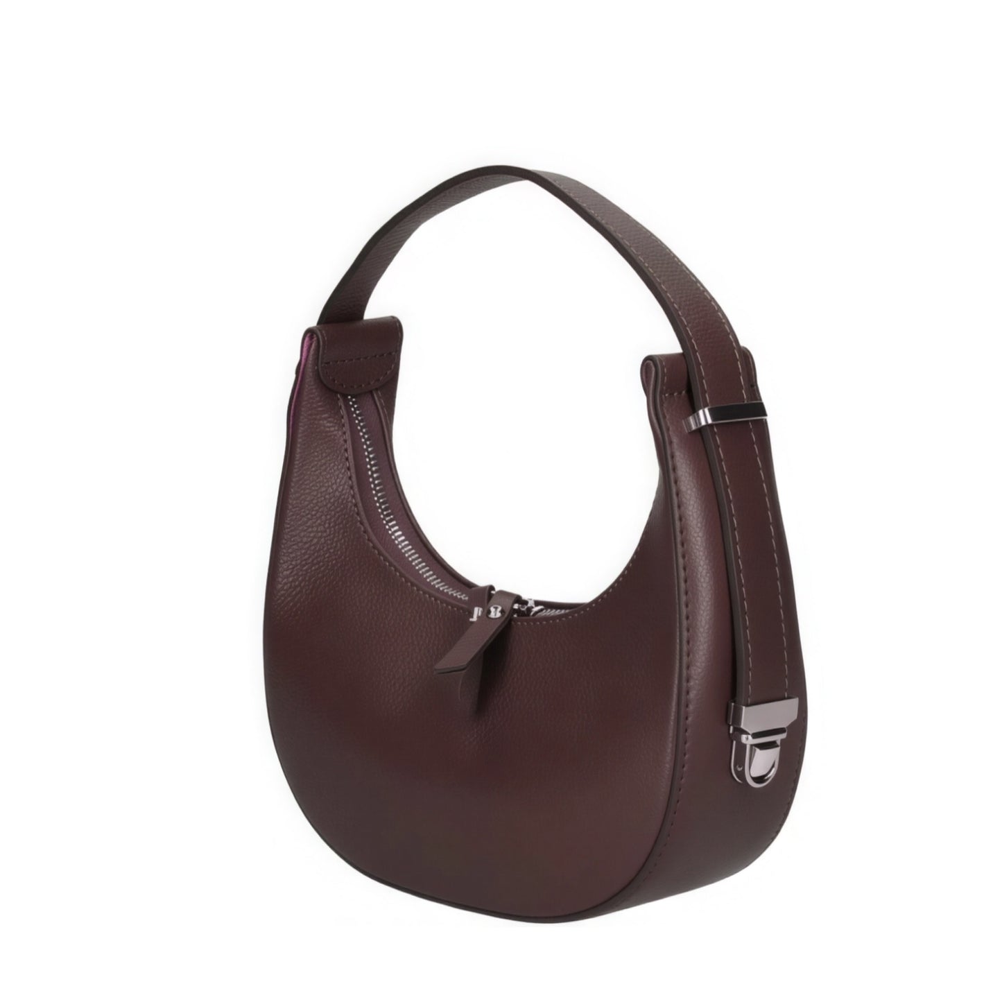 Chloe Brown Curved Leather Shoulder Bag