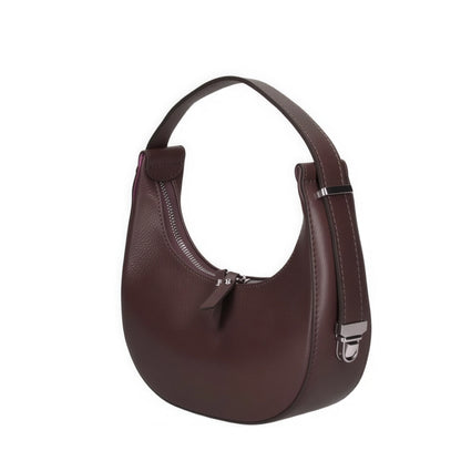 Chloe Brown Curved Leather Shoulder Bag