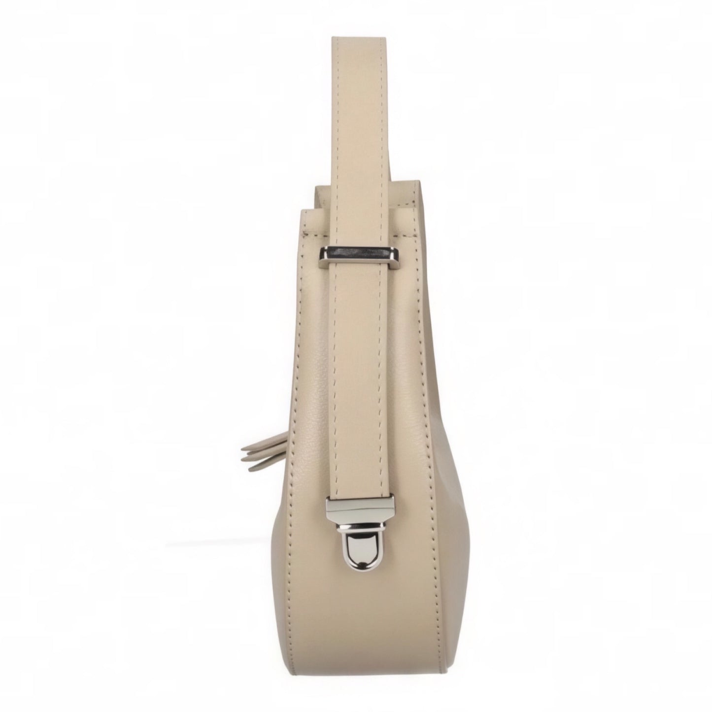 Chloe Beige Curved Leather Shoulder Bag