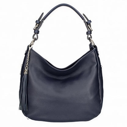 Olivia Slouchy Navy Leather Bag
