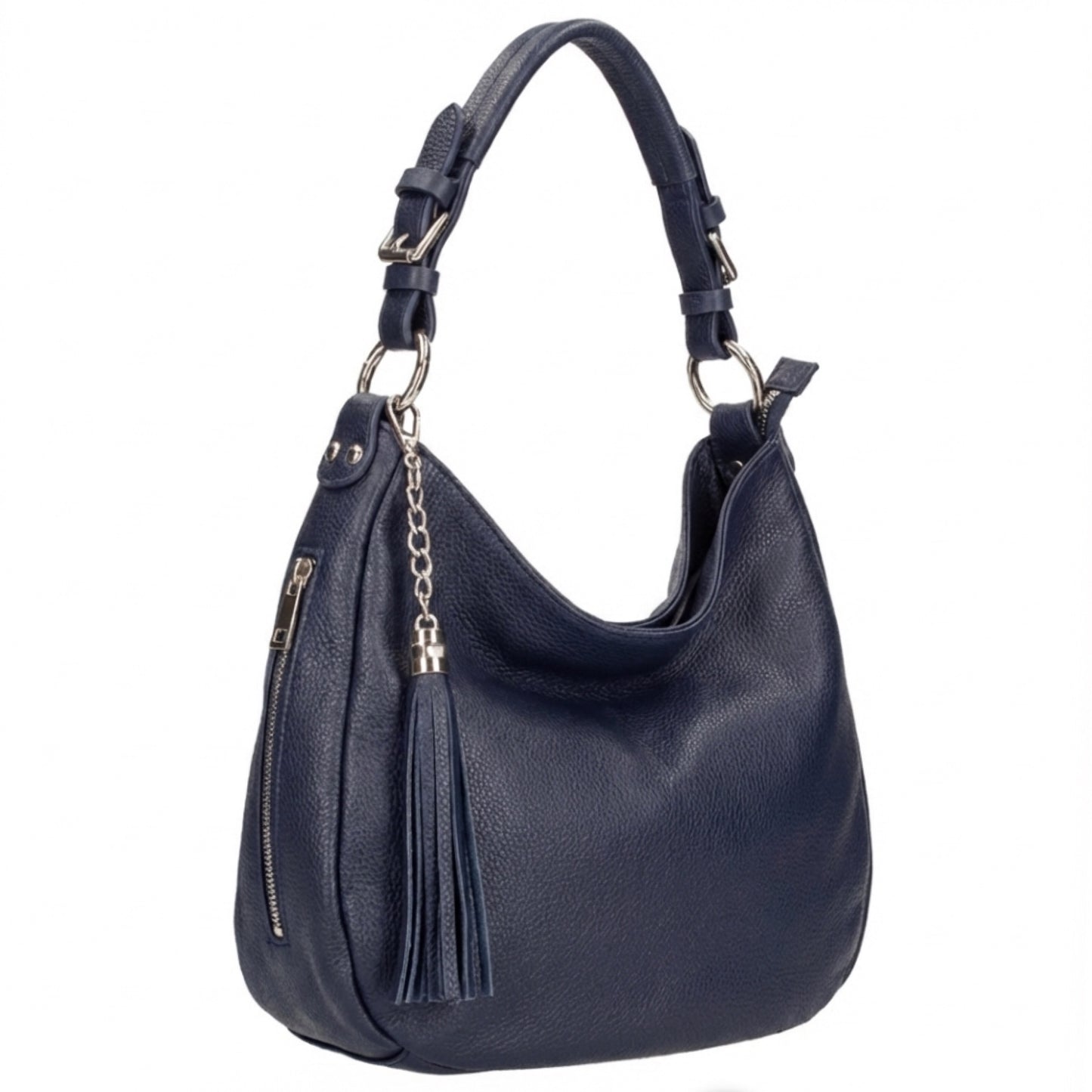 Olivia Slouchy Navy Leather Bag