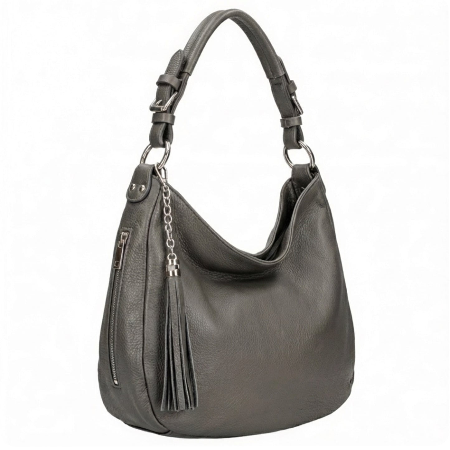 Olivia Slouchy Grey Leather Bag
