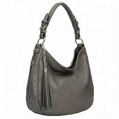 Olivia Slouchy Grey Leather Bag