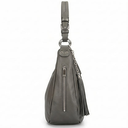Olivia Slouchy Grey Leather Bag