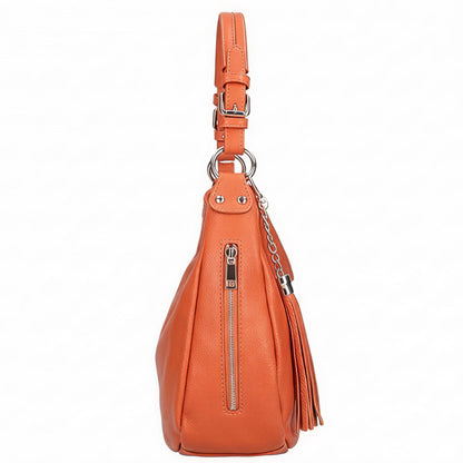 Olivia Orange Slouchy Leather Bag
